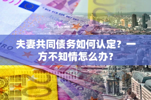 济南夫妻共同债务如何认定？一方不知情怎么办？